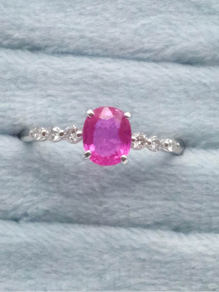 Platinum Natural Ruby Ring | Statement Ring | Pinky Ring | Stackable